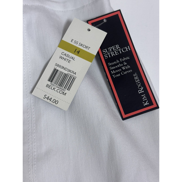 Women's Skorts by Kim Rogers Skort White Size 14 NWT - Picture 14 of 15